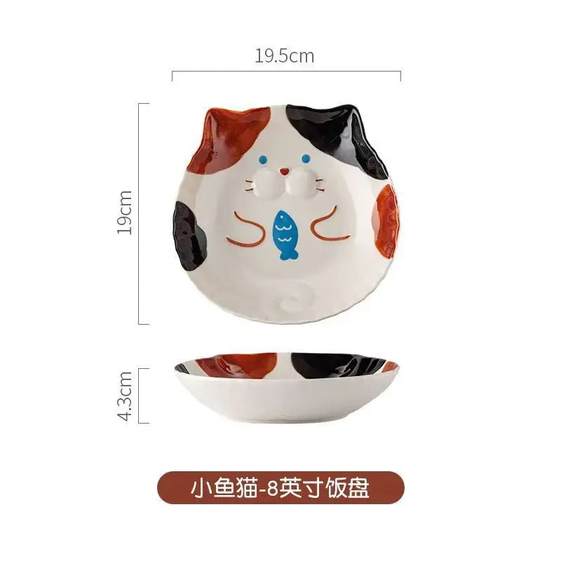 Beautiful Cartoon Cat Plates And Dishes