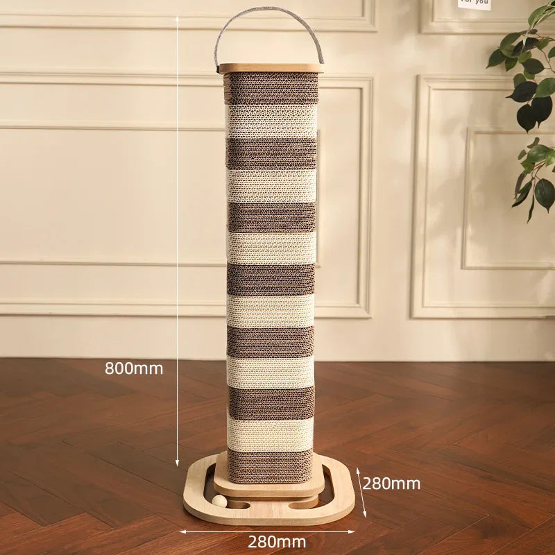 Striped Cat Scratch Tower And Play Balls