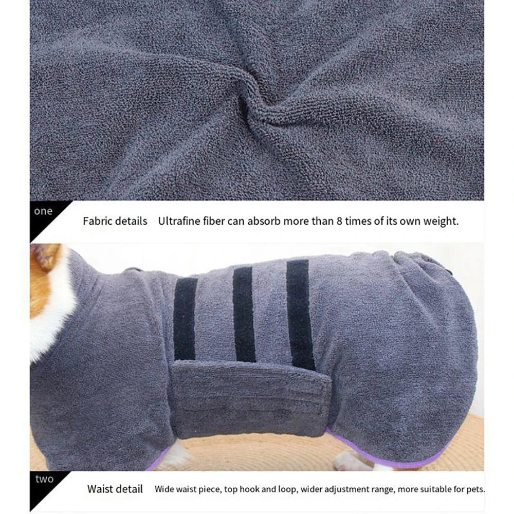 Dog Bathrobe And Towel
