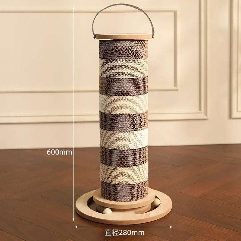 Striped Cat Scratch Tower And Play Balls