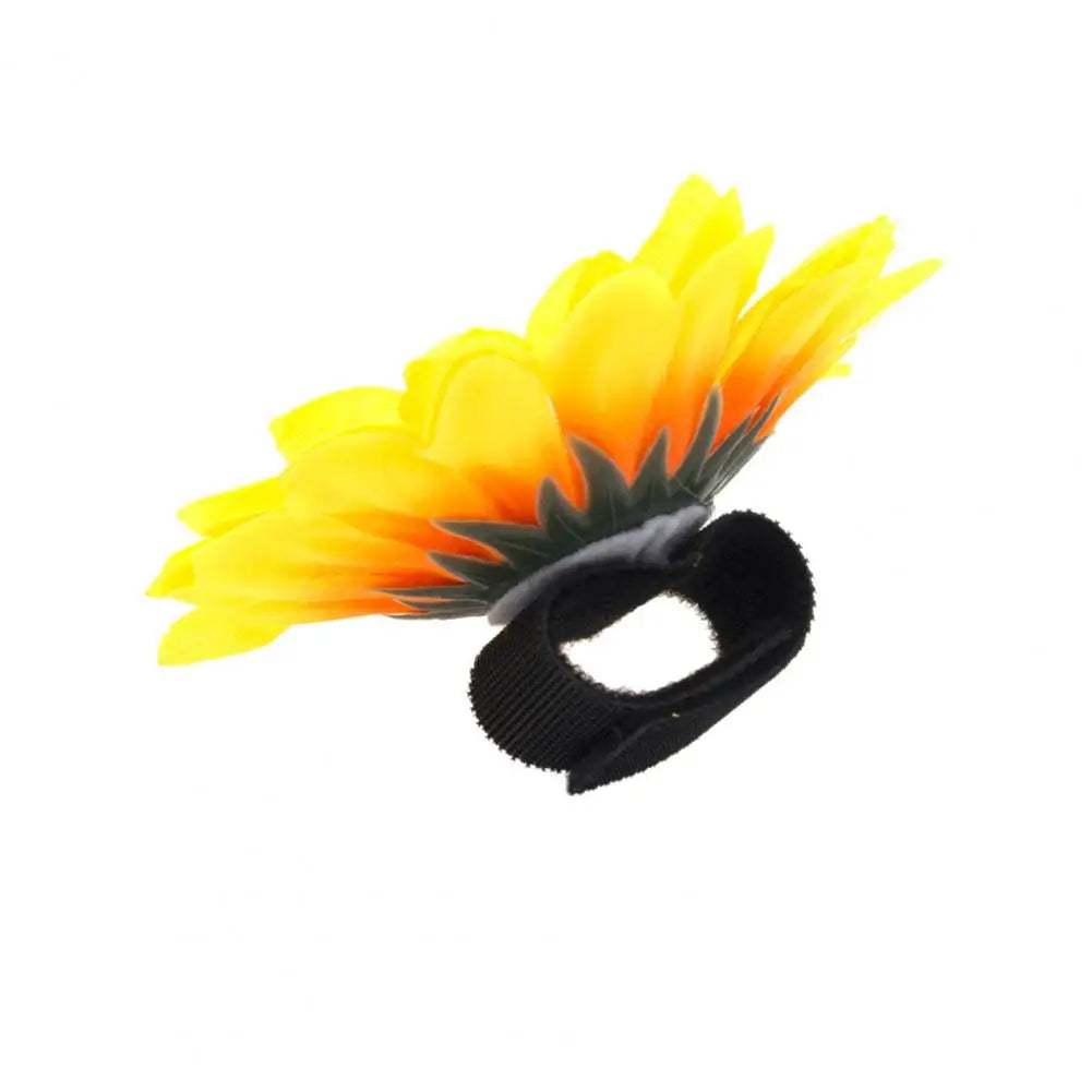 Adjustable Sunflower Pet Collar Accessory Set