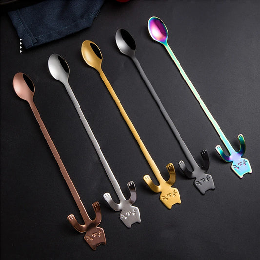 Stainless Steel Cat Coffee Spoon