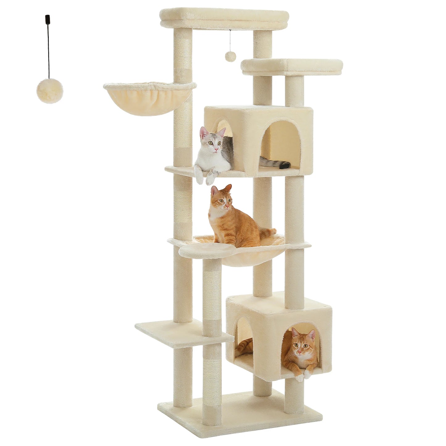 Tall Cat Tree, Multi-Level Tower with Super Large Hammock