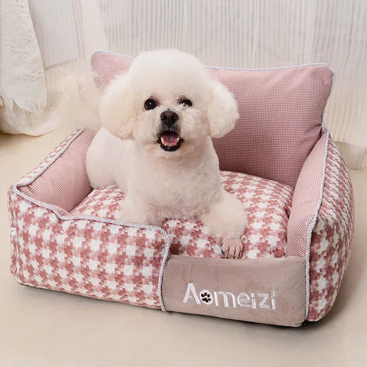 Pet Sofa And Bed Checkered