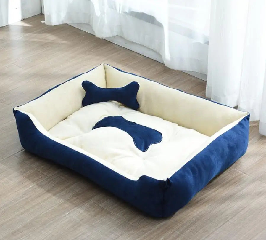 Pet Bed Soft Fleece Bone Design