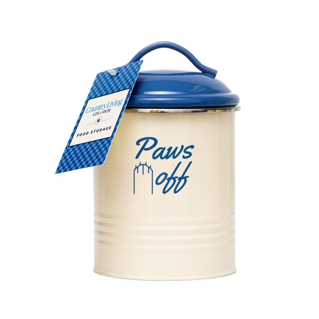 Country Living Set of 3 Pet Treat Canisters, Dog Treat Storage – French Blue Lid
