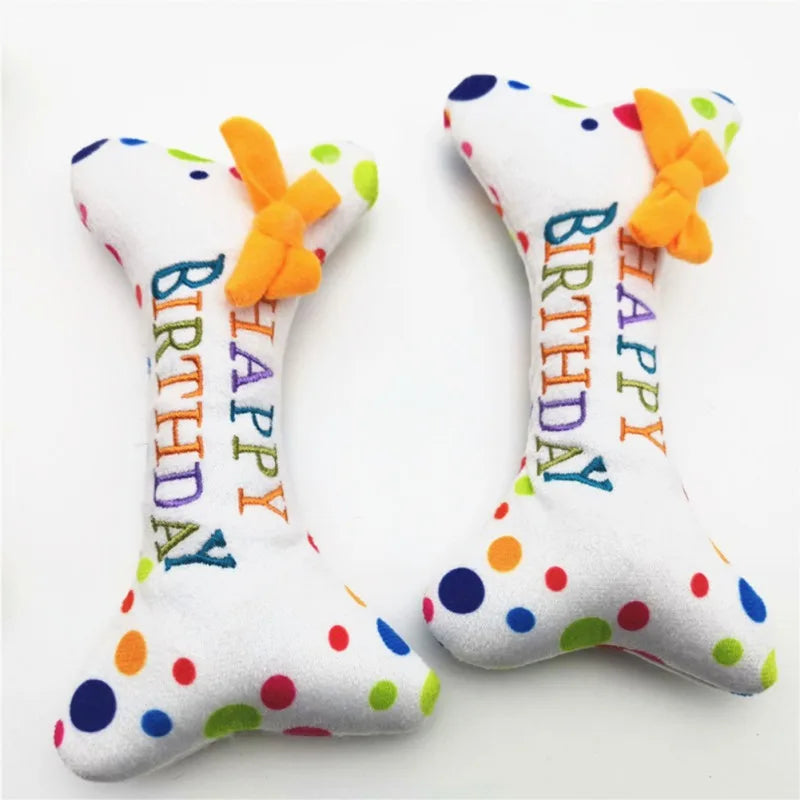 Dog Toy Cute Squeaky Birthday Cake, Bone Etc