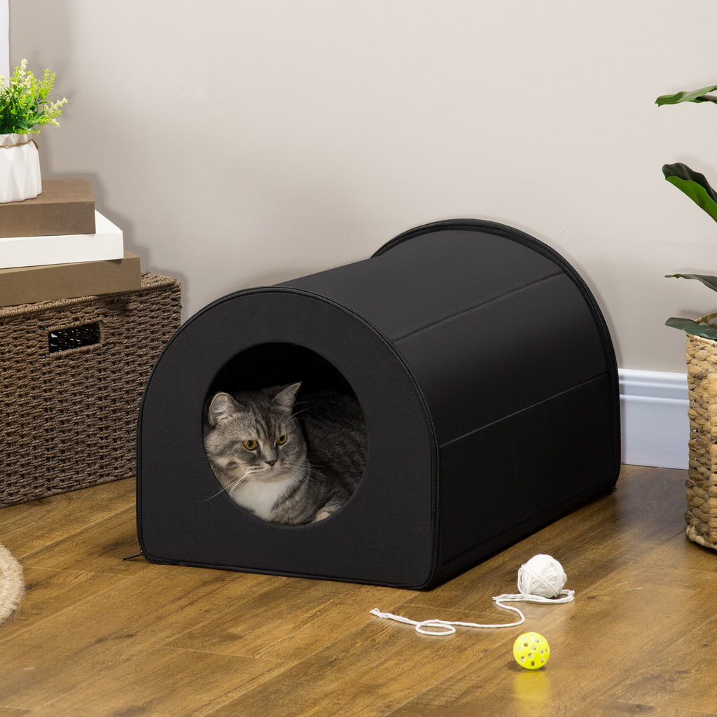 Winter Portable Heated Double Wide Water-Resistant Indoor Outdoor Cat House