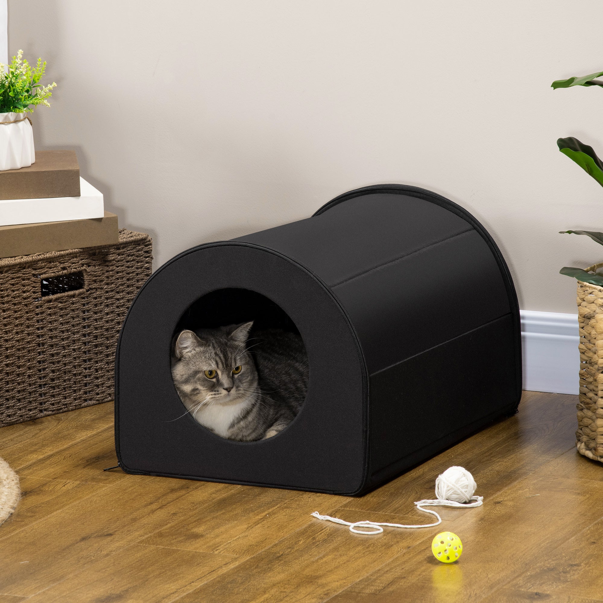 Winter Portable Heated Double Wide Water-Resistant Indoor Outdoor Cat House