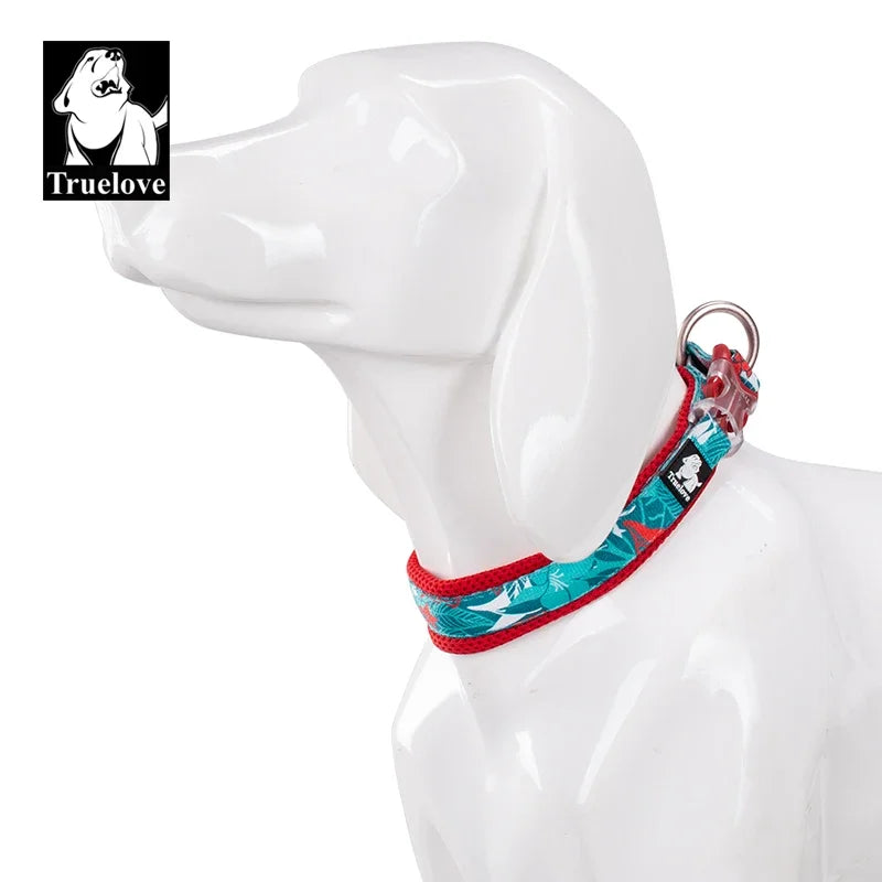 Floral Pet Collar With Padded Comfort Cushion