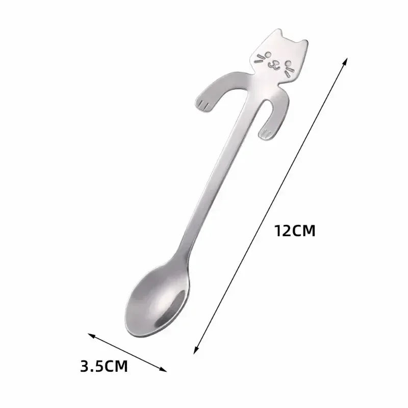 Stainless Steel Cat Coffee Spoon