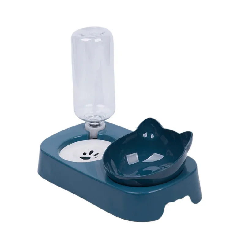 Automatic Raised Stand Pet Food Bowl with Water Fountain