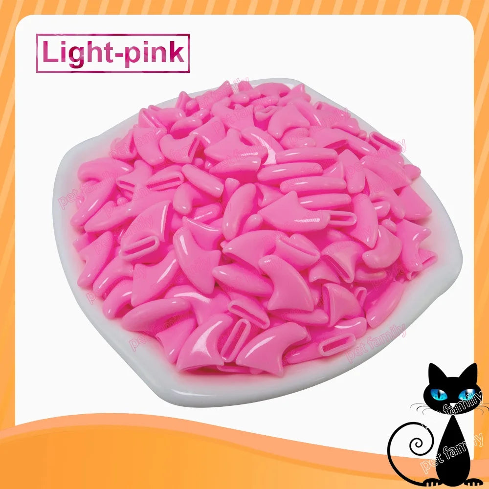 Cat Nail Caps Soft Nail Protector with free Glue Applicator multi colors