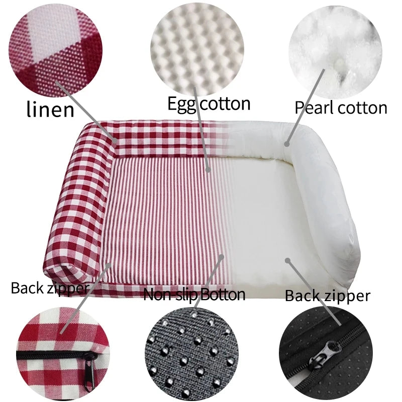 Washable Pet Sofa With Soft Sponge Mat