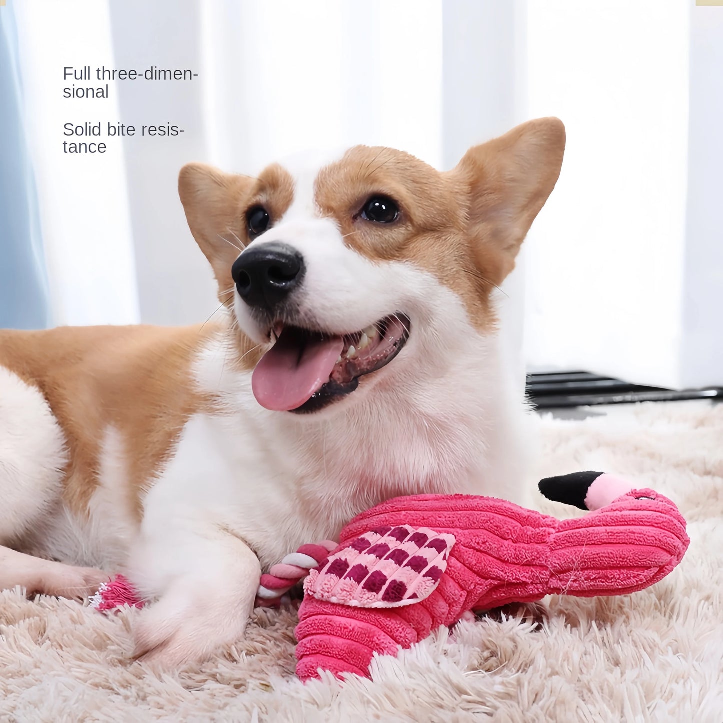 Flamingo Shape Squeaky Toys