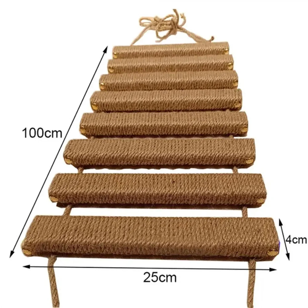 Cat Climbing Shelves, Hammock Bridge with Sisal Ladder