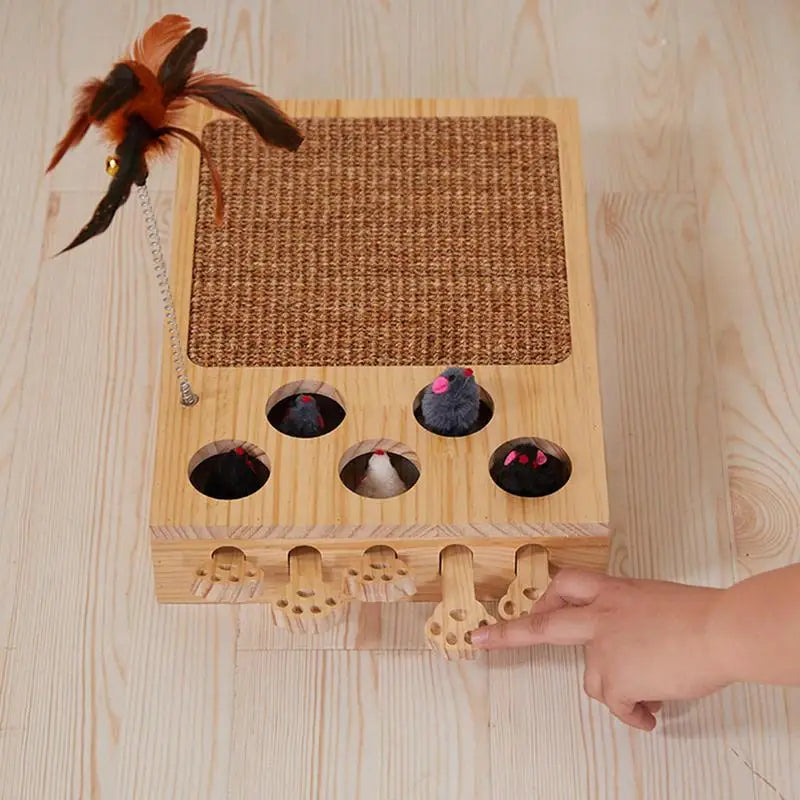 Cat Scratching Pad with Soft Feather Toy And Whack Mole