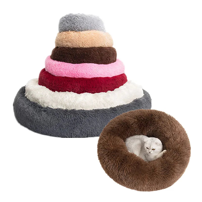 Dog or Cat Plush Round Pet Bed - Love My Pet