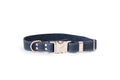 Pro Line Quick-Release Blue Jeans Leather Dog Collar with Metal Buckle