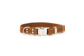 Pro Line Quick-Release Earth Brown Leather Dog Collar with Metal Buckle
