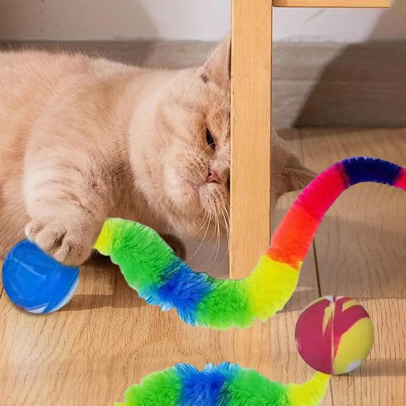 3pcs Interactive Cat Toy, Ball With Colorful Caterpillar