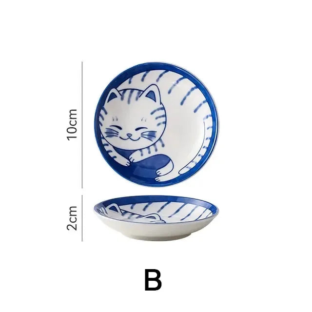 Cute Cat Ceramic Dessert, Sauce Dish