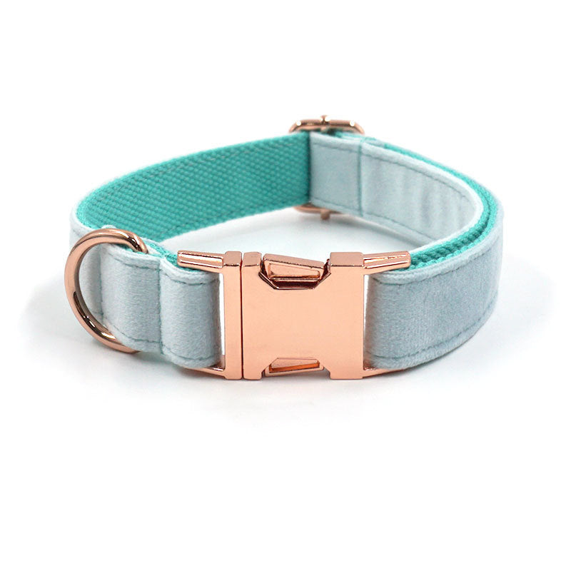 Fashion Color Sapphire Velvet Pet Collar