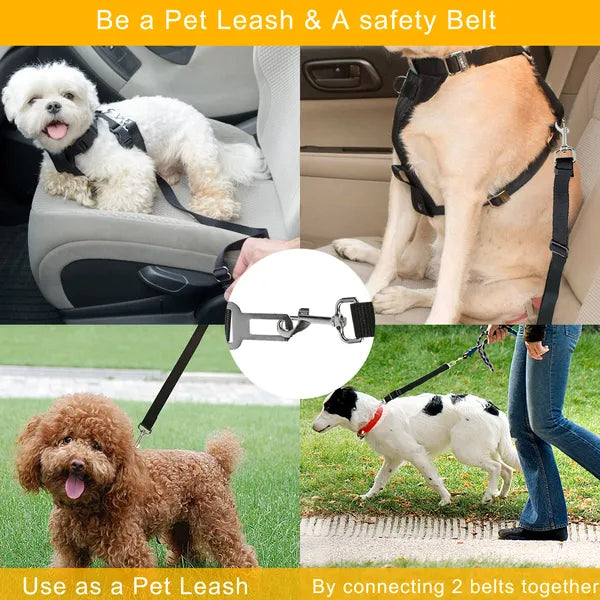 2Pcs Dog Seat Belt Leash Adjustable