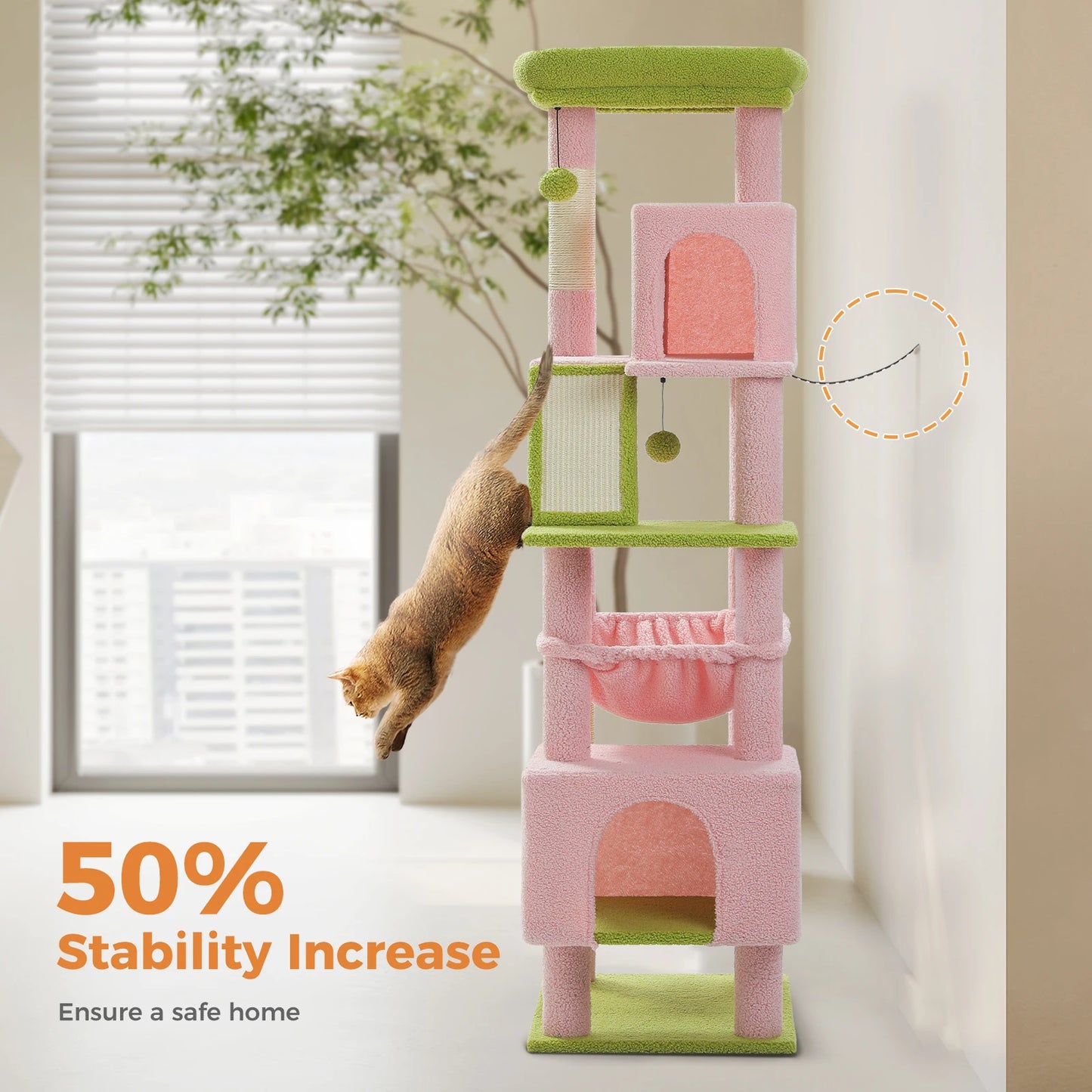 Cat Tree for Large Cats, 71" Tall