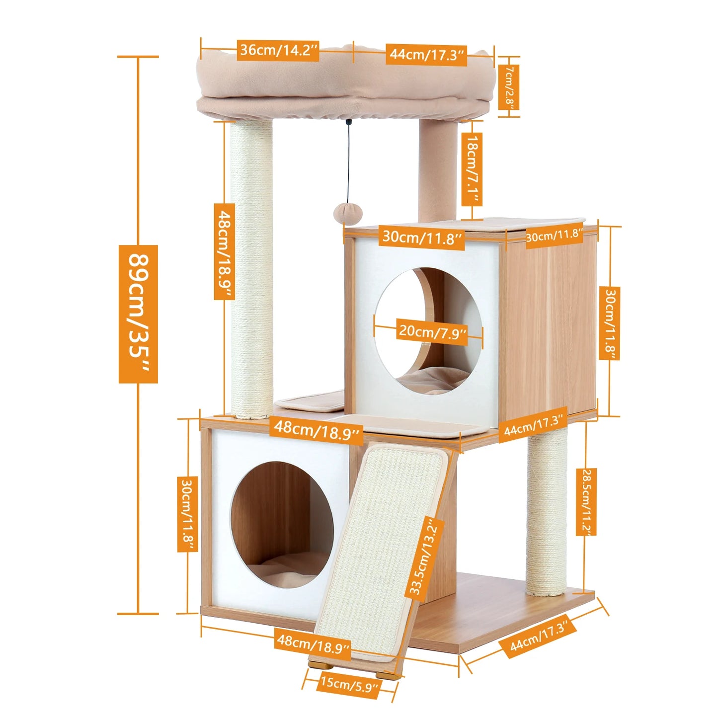 Rocket Cat Tree Condo and Multi-level Cat Scratching Post