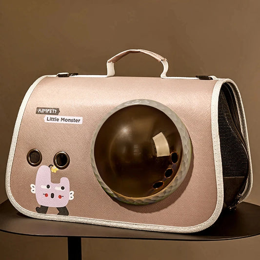 Portable Pet Carrier with Viewing Bubble, Fun Designs