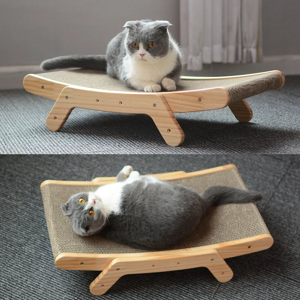 3 In 1 Wooden Cat Scratcher Board and Bed - Love My Pet