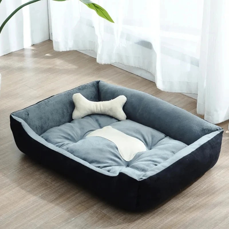 Pet Bed Soft Fleece Bone Design