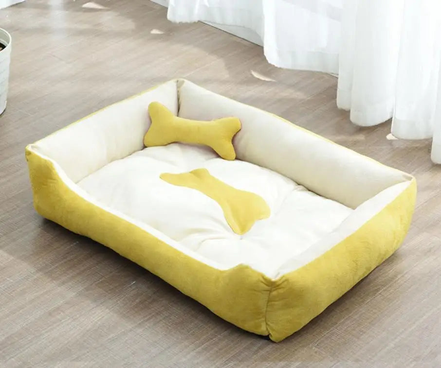 Pet Bed Soft Fleece Bone Design