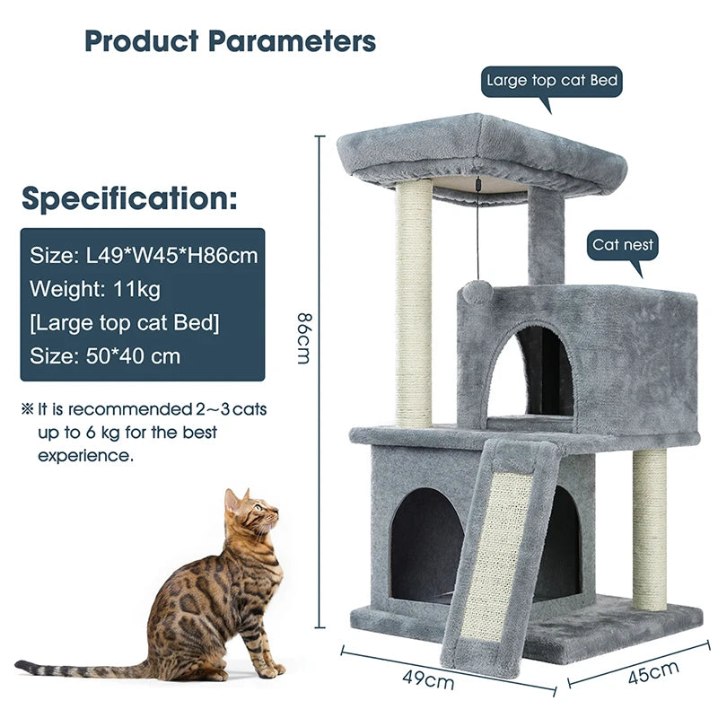 Cat Tree House Condo Playground, Multi-Level Tower