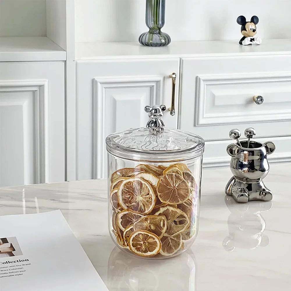 Transparent Food Storage Jars With Lid