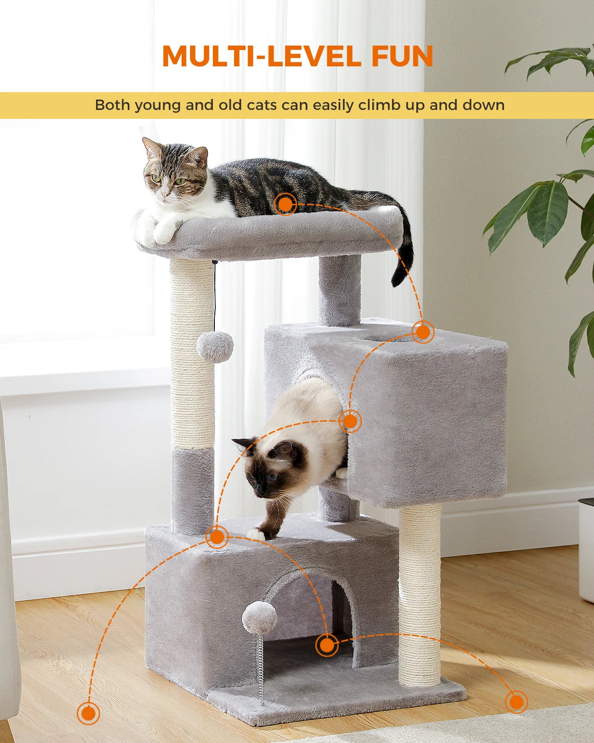 Cat Tower with Double Condo With Large Top Perch