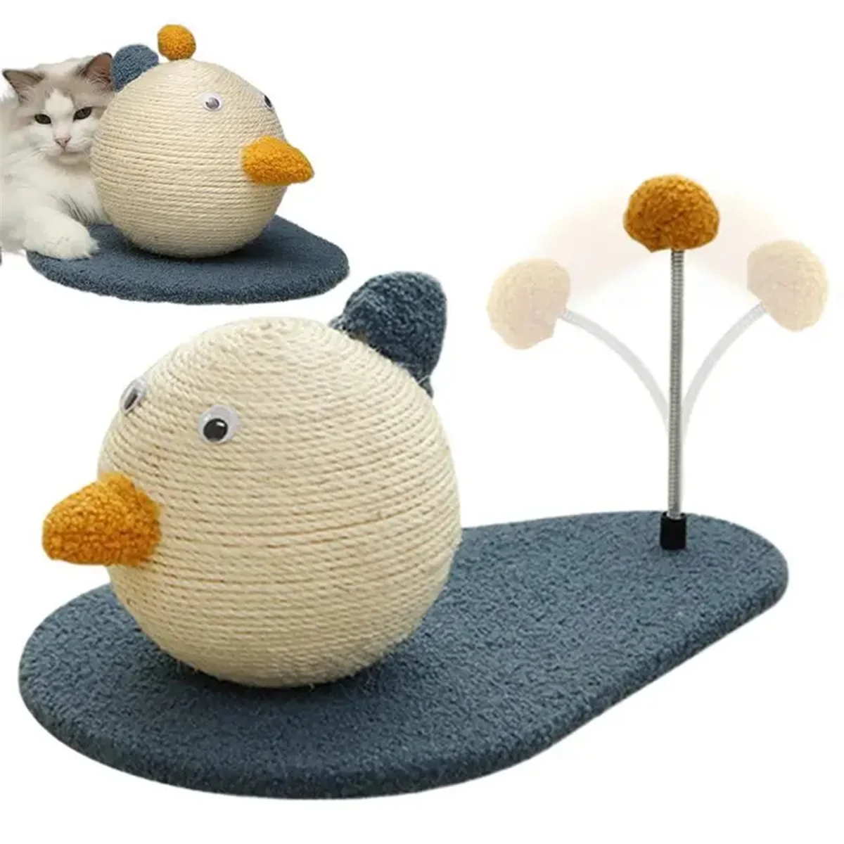 Sisal Cat Scratching Mat Interactive Toy Duck-Shaped