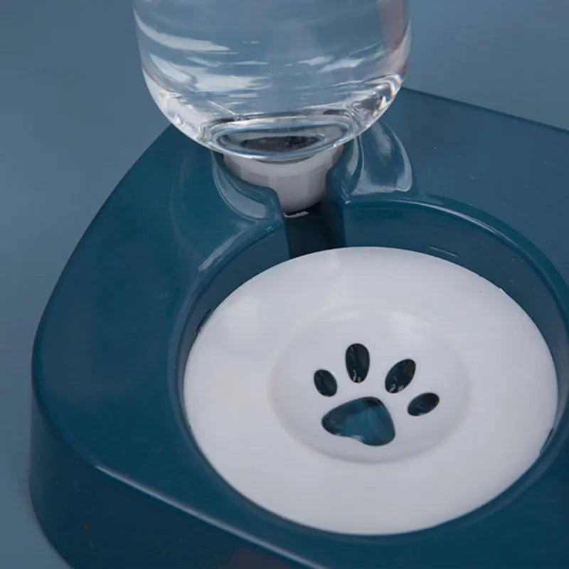 Automatic Raised Stand Pet Food Bowl with Water Fountain