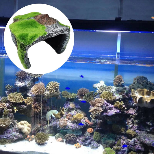 Simulate Moss Rock Stone For Aquariums and Reptile Hiding Cave