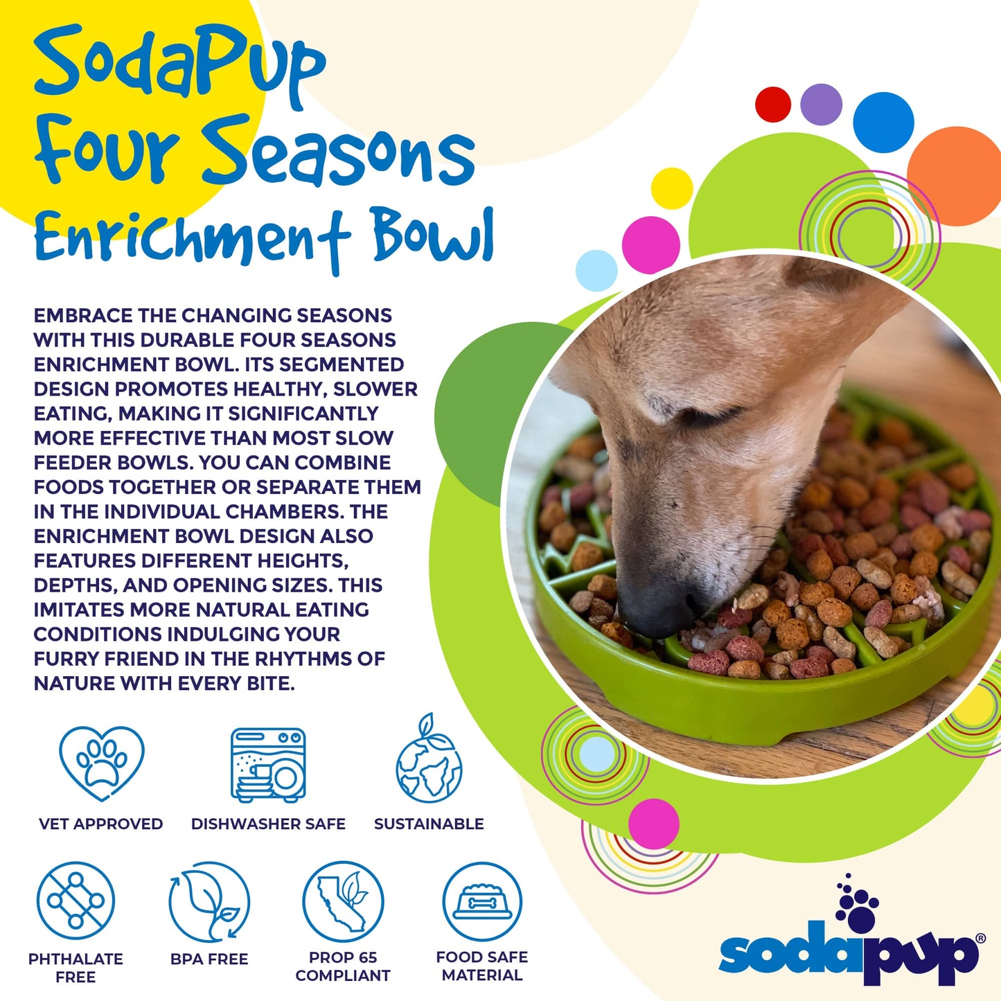 Four Seasons Design eTray Enrichment Shallow Slow Feeder Dog Bowl