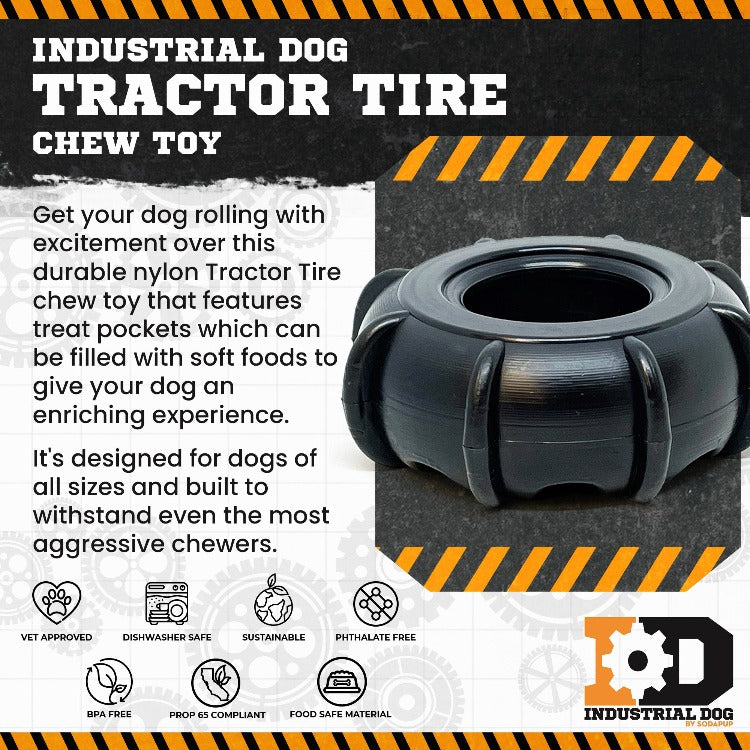 Tractor Tire eChew Ultra Durable Nylon Chew & Enrichment Toy