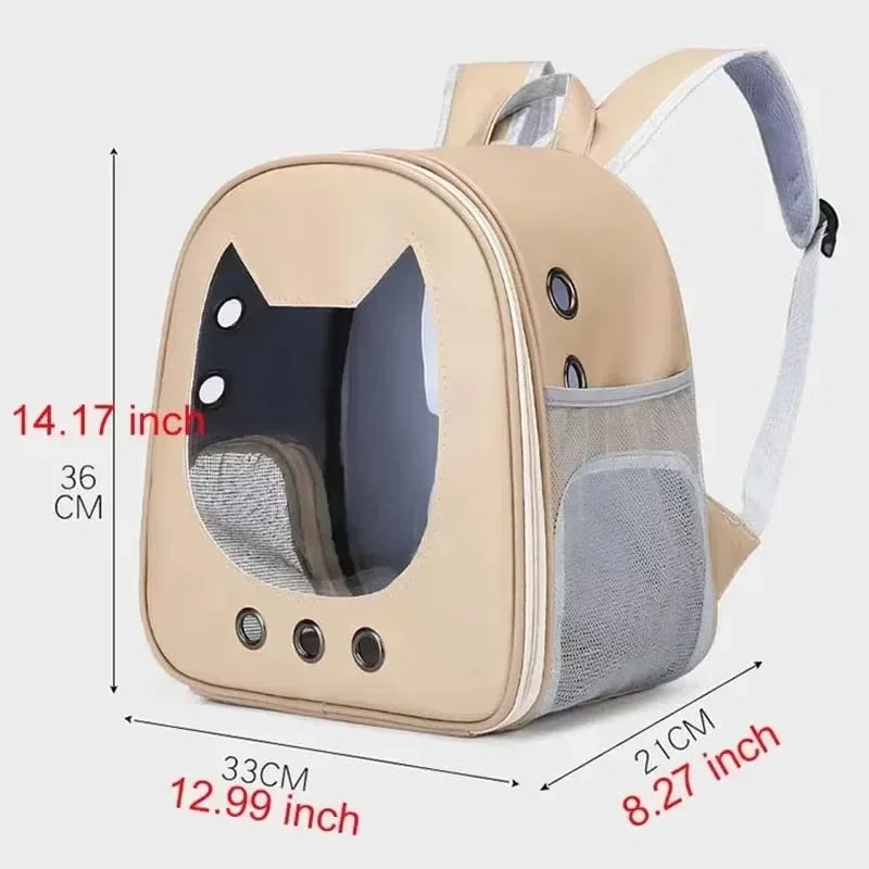 1 of 3  colors Breathable Pet Carrier Backpack Transparent Front and Shoulder Bag