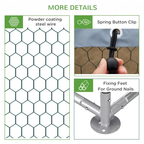 Large Metal Chicken Enclosure For Chicken Coop With Waterproof And UV Cover