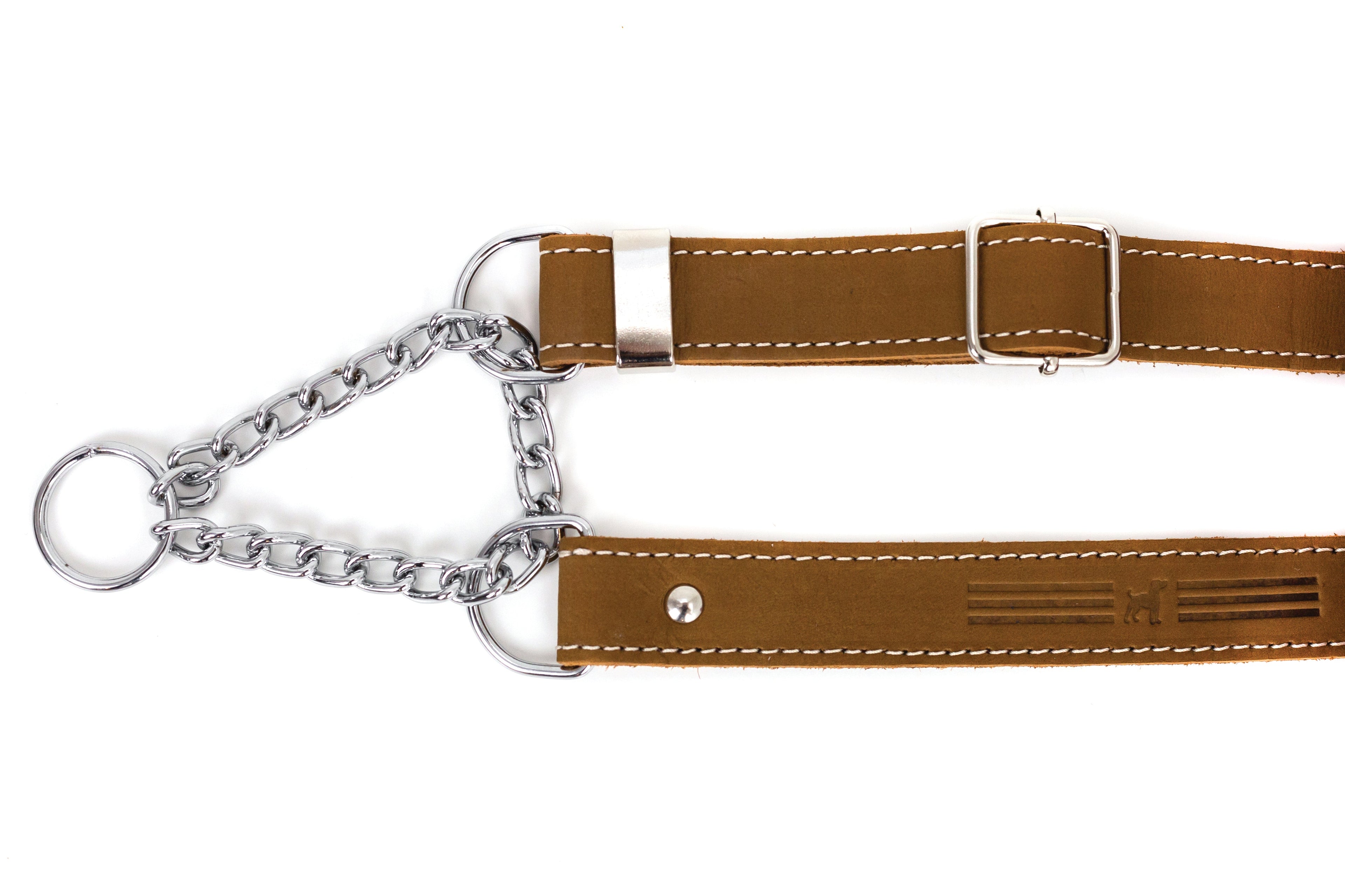 Martingale Earth Brown Leather Dog Collar