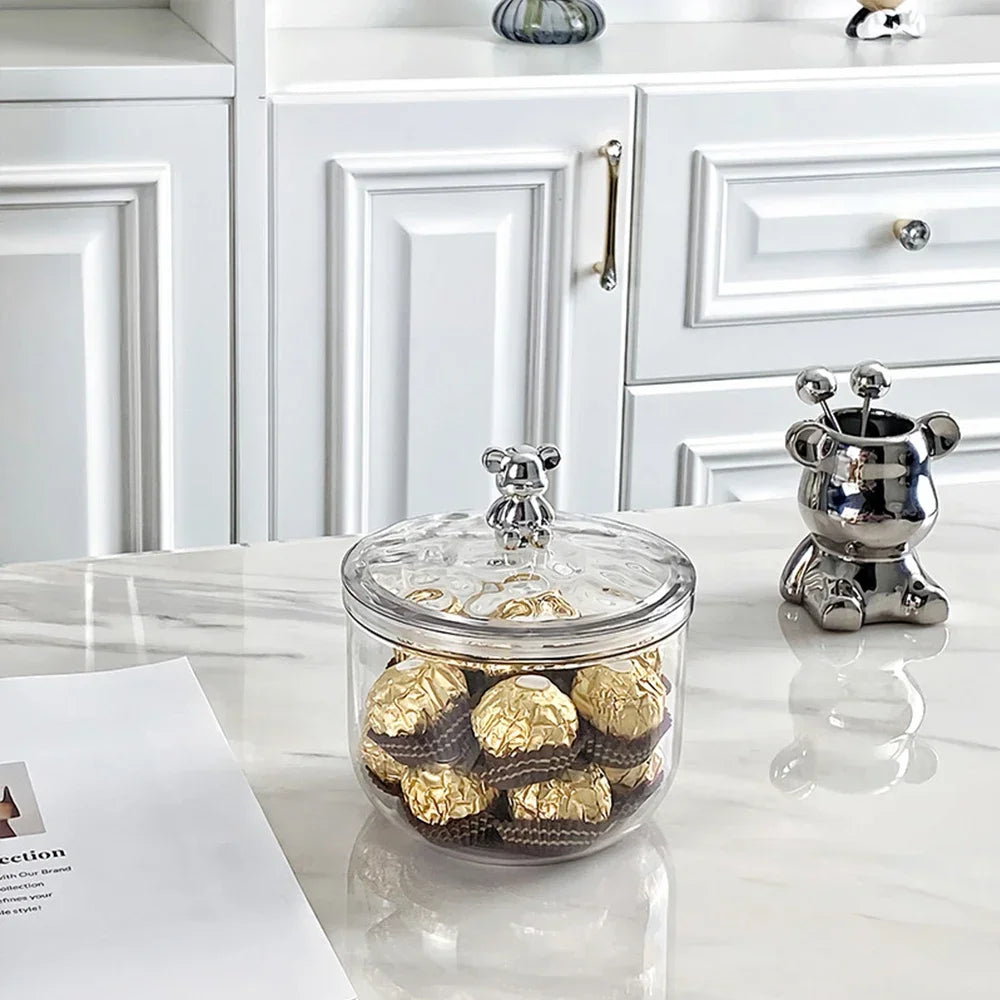 Transparent Food Storage Jars With Lid