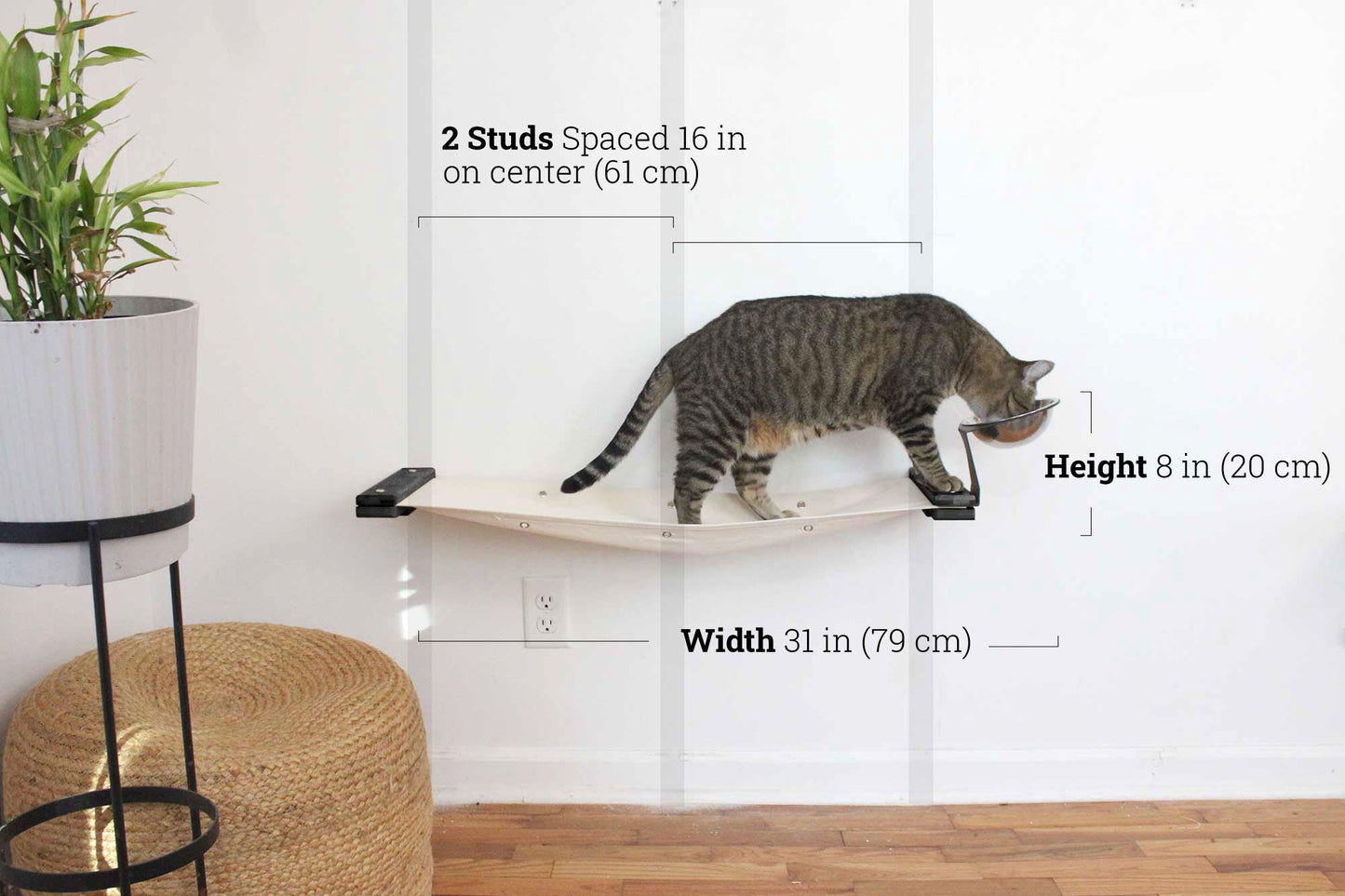 Dog Proof Cat Feeder - Wall-Mounted - Raised