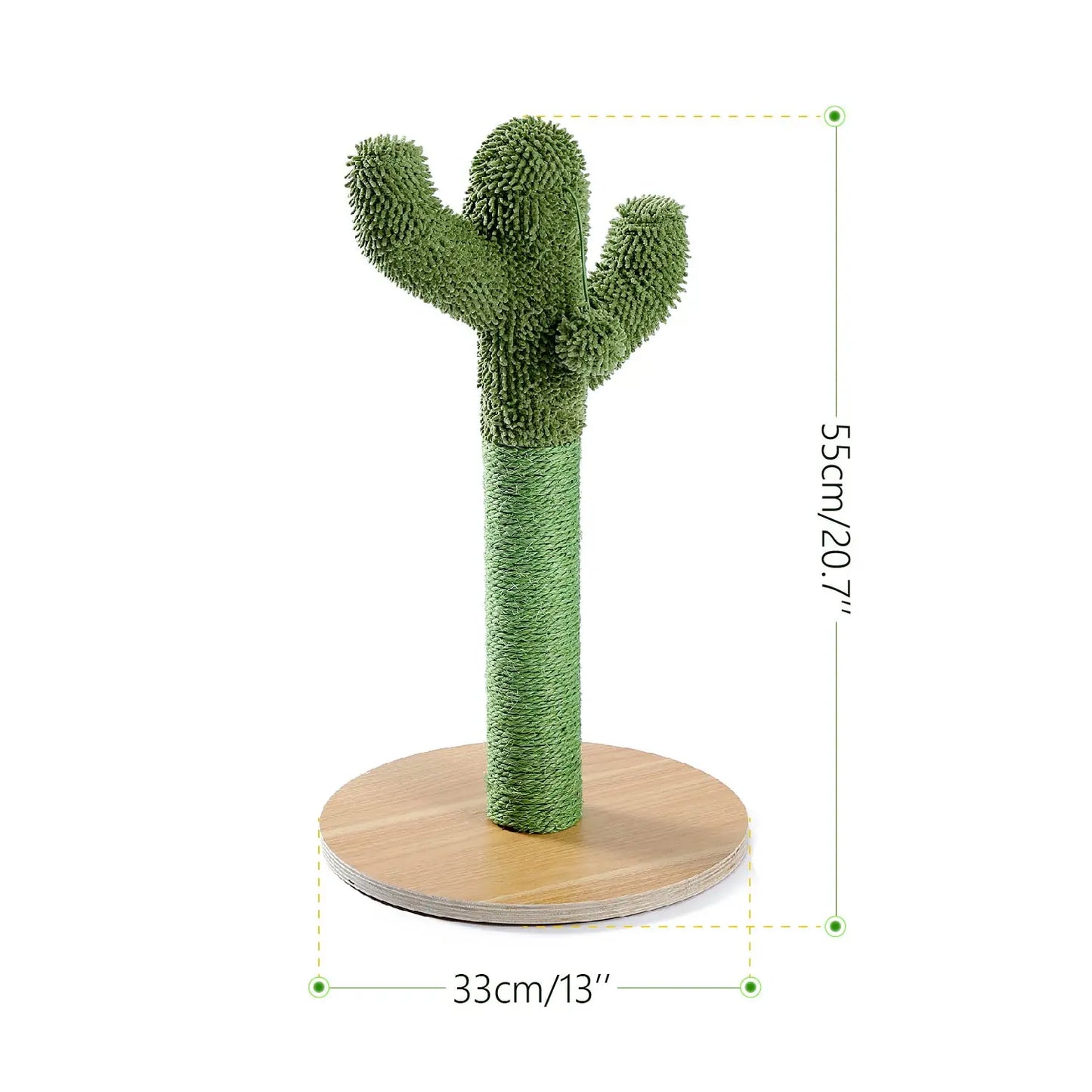 Cute Cactus Cat Tree With Toy Ball Scratching Post