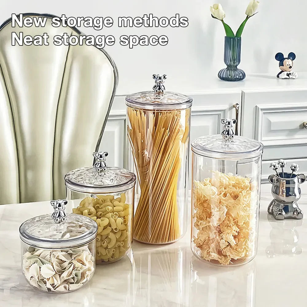 Transparent Food Storage Jars With Lid