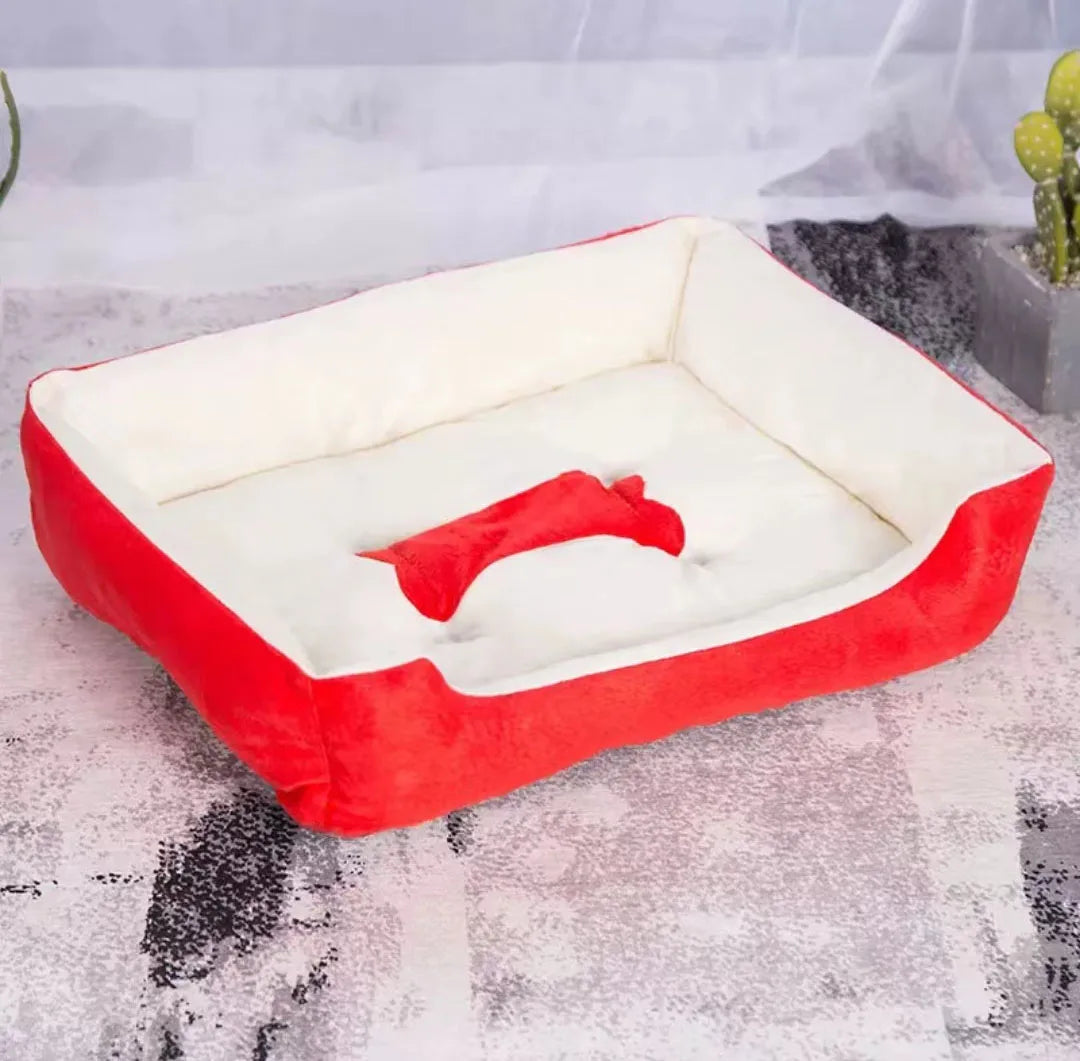 Pet Bed Soft Fleece Bone Design